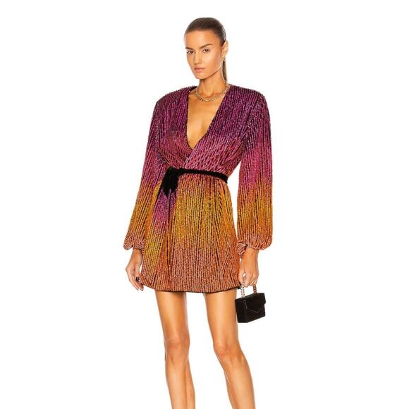 Retrofete Gabrielle Robe Sequin Dress in Ombre Pink Orange Size XS NWT - Picture 1 of 14